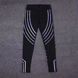 Laser Glow in the Dark fitness high waist elastic leggings Women