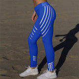 Laser Glow in the Dark fitness high waist elastic leggings Women